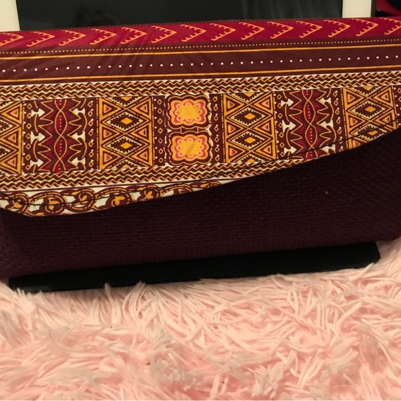 Handmade clutch bag. African block prints wax. - Picture 2 of 3
